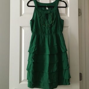 Maeve Green ruffle Anthropologie dress size 4